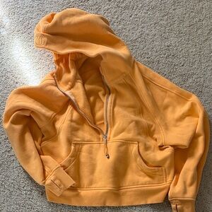 Orange Hooded Scuba Sweatshirt